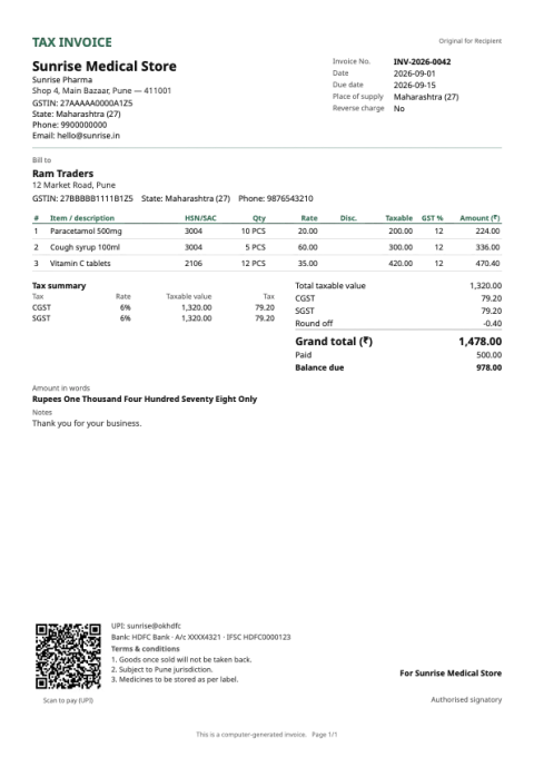 Elegant invoice design sample